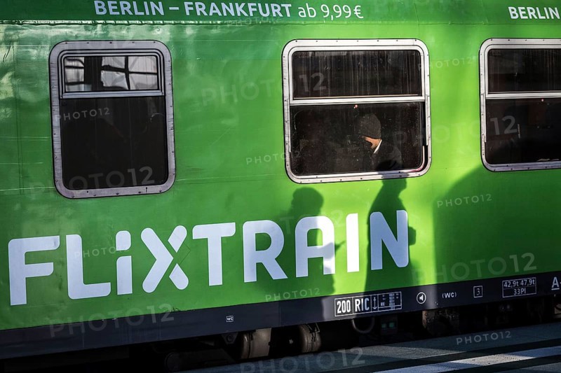 DEU Germany Germany Berlin Shadows on a Flixtrain during the EVG strike at the main station on Monday morning