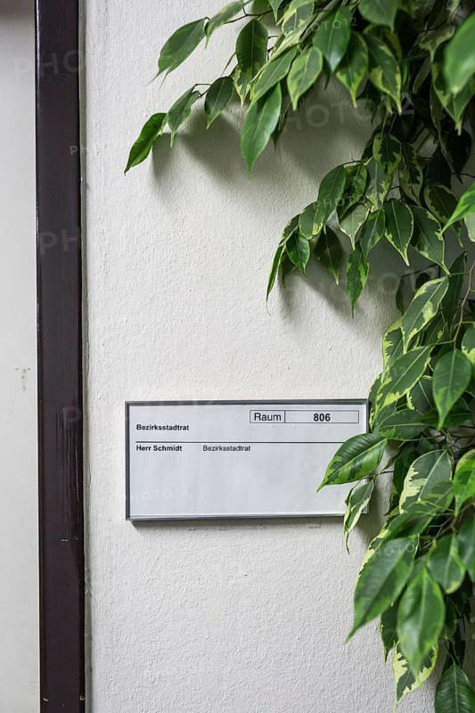 DEU Germany Germany Berlin Door sign of the building councillor for Kreuzberg-Friedrichshain, Florian Schmidt, in the old town hall in Kreuzberg