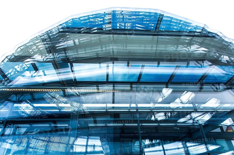 DEU Germany Germany Berlin The dome of the Reichstag is reflected in a window on the viewing level