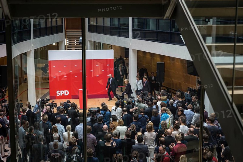 DEU Germany Germany Berlin SPD press conference and photo opportunity after the lost state election in North Rhine-Westphalia