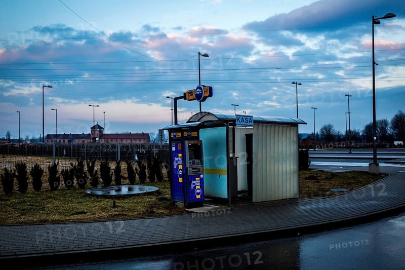 POL Poland Auschwitz Scenes at the Holocaust Memorial .ATM-machine and ticket machine at the central parking.each year more than 2 million visitors are touring through the remains of the former German Nazi concentration and extermination camp Auschwitz-Birkenau. POL Poland Auschwitz Scenes at the Holocaust Memorial .ATM-machine and ticket machine at the central parking.Each year more than 2 million visitors are touring through the remains of the former German Nazi concentration and extermination camp Auschwitz-Birkenau. More than 1, 1 million people have been killed here between 1940 and 1945