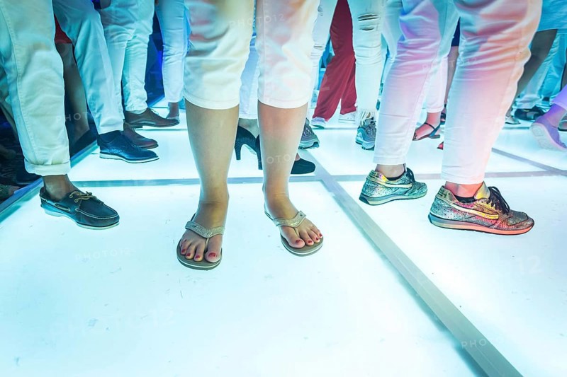 Egypt Hurghada tourist with flip flops on a dance floor
