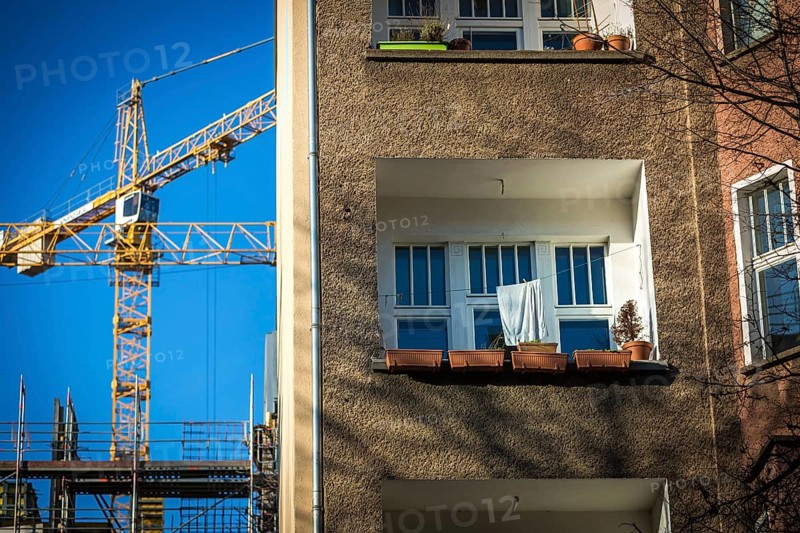 DEU Germany Germany Berlin A balcony next to a building site