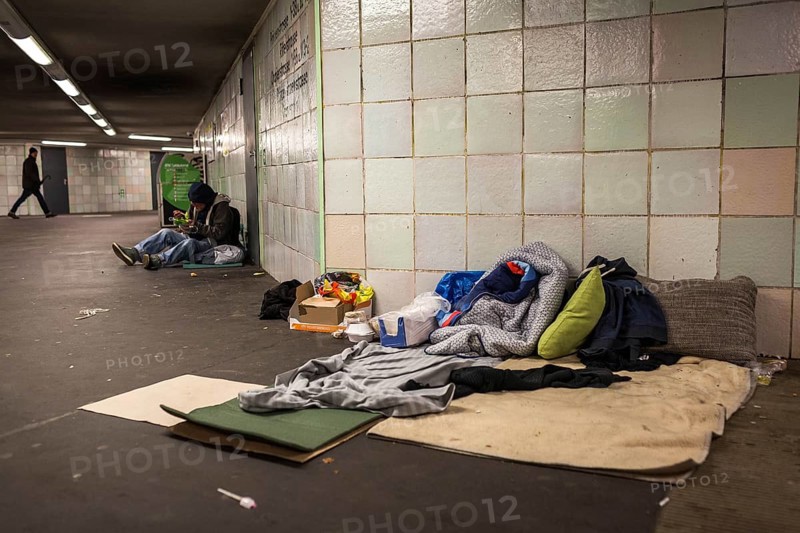 DEU Germany Germany Berlin Sleeping places for homeless people at Moritzplatz underground station, where a homeless man died from drugs a few days ago
