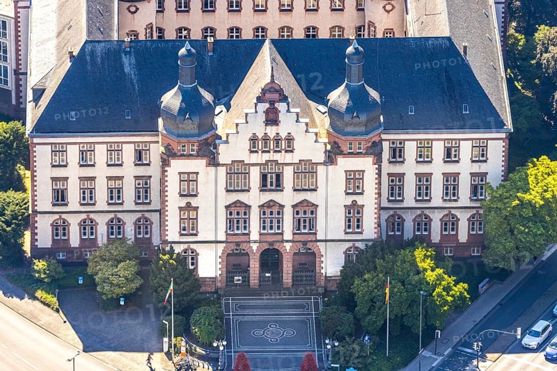 Aerial view, town hall Hamm, former district court building, Hamm, Ruhr area, North Rhine-Westphalia, Germany, DE, Europe, birds-eyes view, aerial photograph, aerial photography, aerial photography, overview, bird's eye view, local elections, city administration Hamm, seat of the Lord Mayor of the City of Hamm, seat of the administration