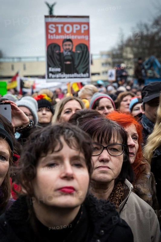 DEU Germany Germany Berlin Demonstration ' March of Women, which was organised by AFD member, Kurdish woman Leyla Bilge. The protest was directed against the sexism of asylum seekers and the German government's immigration policy