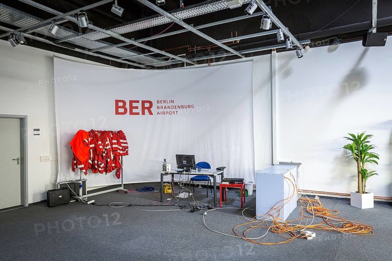 DEU Germany Germany Berlin Views of BER Berlin Brandenburg Airport, scheduled to open in 2020. Abandoned workplace in the dialogue centre