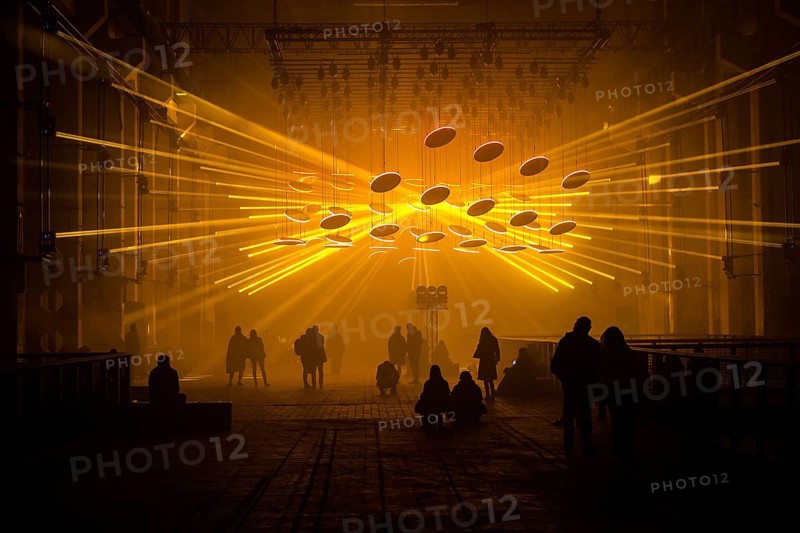 DEU Germany Germany Berlin The light installation SKALAR by Christoph Bauder and Kangding Ray at power plant Berlin