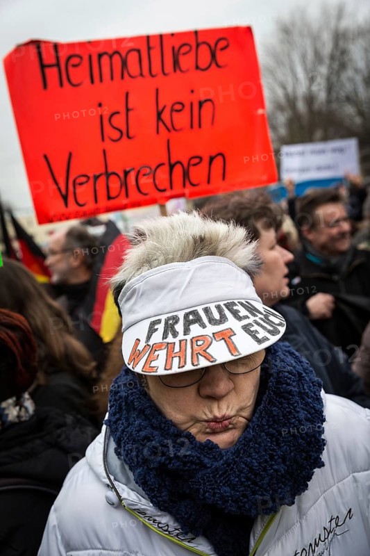 DEU Germany Germany Berlin Demonstration ' March of Women, which was organised by AFD member, Kurdish woman Leyla Bilge. The protest was directed against the sexism of asylum seekers and the German government's immigration policy