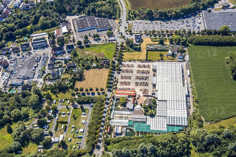 Aerial view, roundabout Münsterstraße Warendorfer Straße, Sachsenring, Heessen, Hamm, Ruhr area, North Rhine-Westphalia, Germany, DE, Europe, birds-eyes view, aerial photography, aerial photography, overview, overview, bird's eye view
