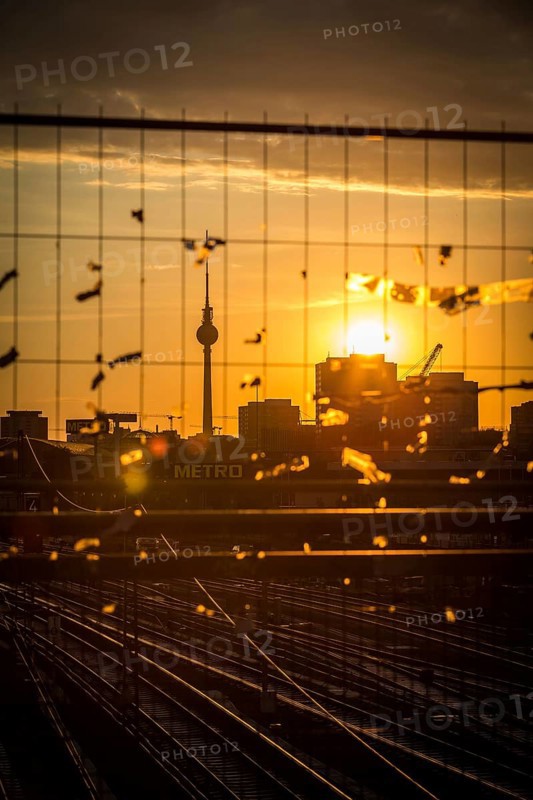 DEU Germany Germany Berlin Sunset on the Warsaw Bridge