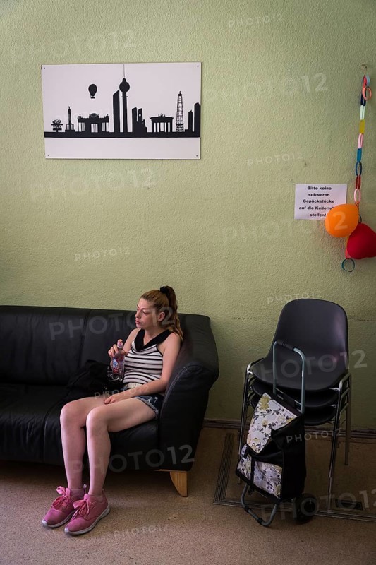 DEU Germany Germany Berlin Homeless woman meet at Eva's Haltestelle, a drop-in centre for those in need run by the Catholic Church in Wedding