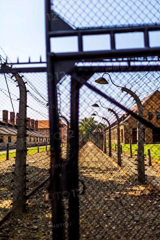 POL Poland Poland Auschwitz barrier fence at the memorial site of the former Auschwitz concentration camp