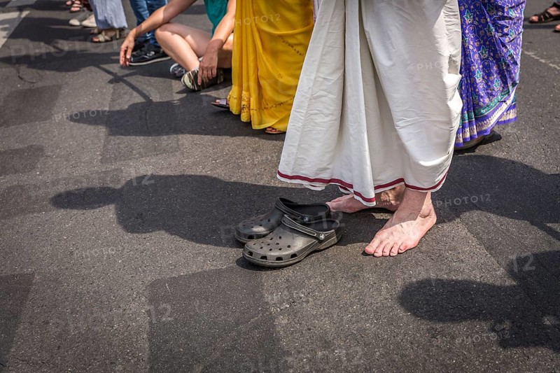 DEU Germany Germany Berlin A rally of the Hare Krishna sect in Mitte