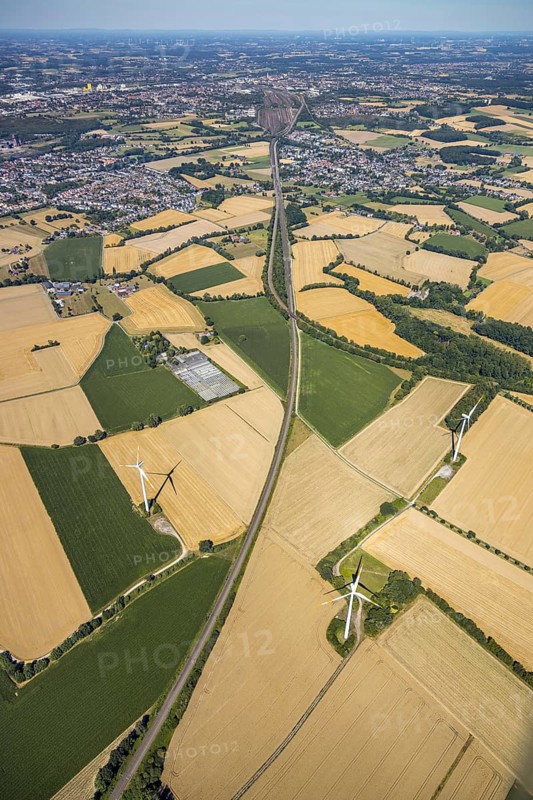 Aerial photograph, B63n South route corridor, Nordböggen, Pelkum, Hamm, Ruhr area, North Rhine-Westphalia, Germany, DE, Europe, birds-eyes view, aerial photograph, aerial photography, aerial photography, overview, bird's-eye view