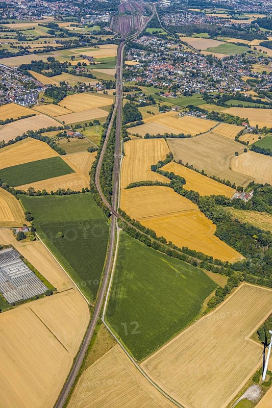 Aerial photograph, B63n South route corridor, Nordböggen, Pelkum, Hamm, Ruhr area, North Rhine-Westphalia, Germany, DE, Europe, birds-eyes view, aerial photograph, aerial photography, aerial photography, overview, bird's-eye view