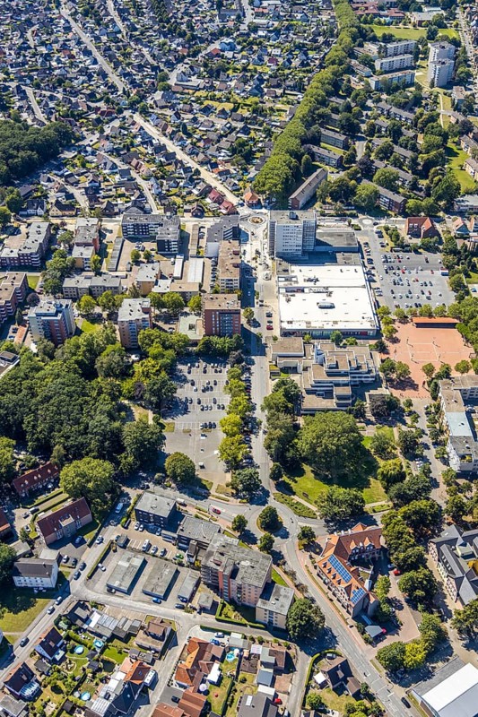 Aerial view, road construction, Baumerstrasse, Rautensteinstrasse, Friedrich-Ebert-Strasse, roundabouts, Bockum-Hövel, Hamm, Ruhr area, North Rhine-Westphalia, Germany, DE, Europe, birds-eyes view, aerial photography, aerial photography, overview, bird's eye view