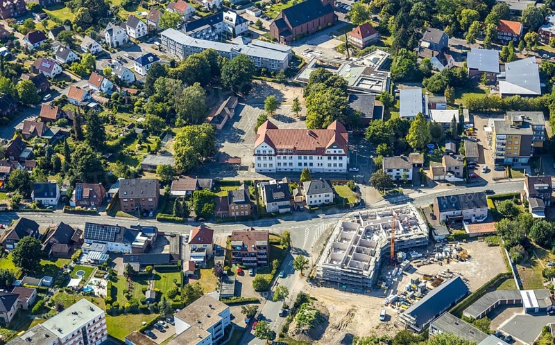 Aerial photograph, new building on the Waldenburger Straße wasteland, Wilczek Immobilien, Herringen, Hamm, Ruhr area, North Rhine-Westphalia, Germany, DE, Europe, birds-eyes view, aerial photograph, aerial photography, aerial photography, overview, overview, bird's eye view