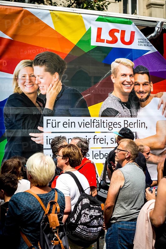DEU Germany Germany Berlin Christopher Street Day is travelling through the city. Gays, lesbians, transsexuals, intersexuals and straight people celebrate sexual freedom and equality together