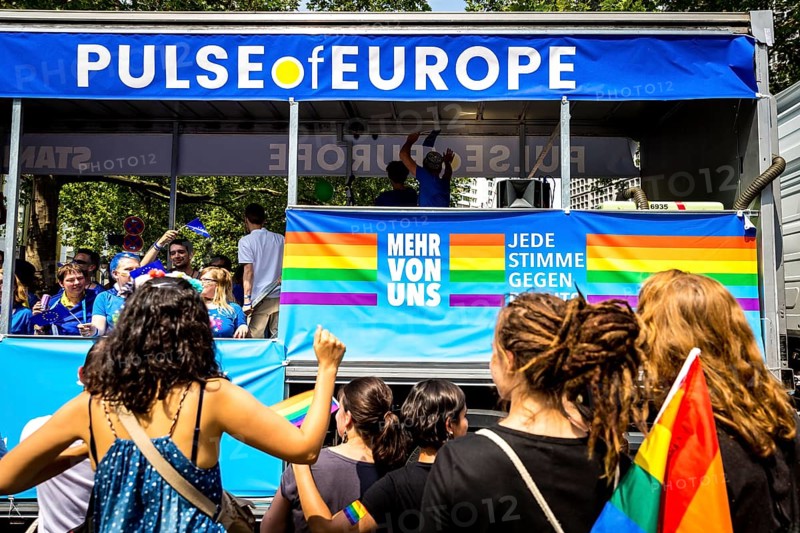 DEU Germany Germany Berlin Christopher Street Day is travelling through the city. Gays, lesbians, transsexuals, intersexuals and straight people celebrate sexual freedom and equality together