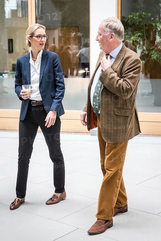 DEU Germany Germany Berlin The AFD's leading candidates Alexander Gauland and Alice Weidel in front of a press conference on asylum and development policy