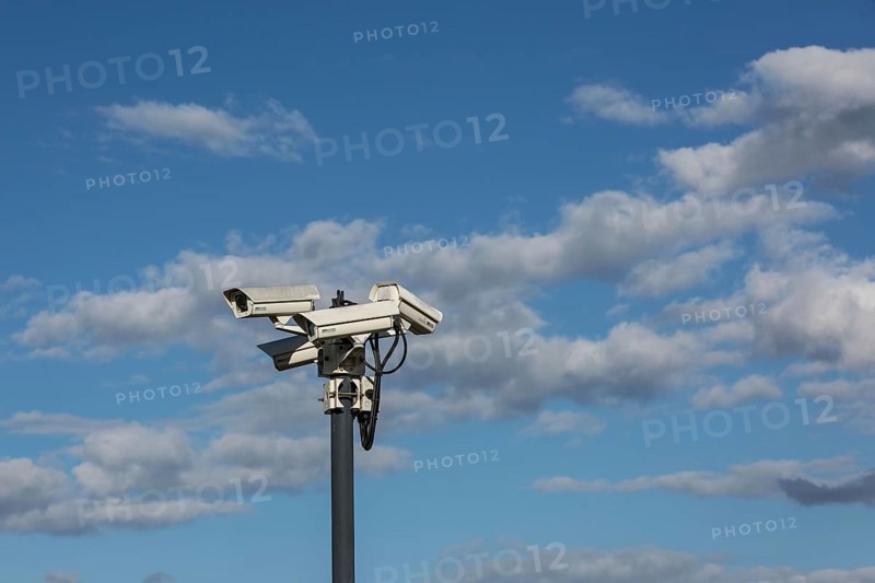 DEU Germany Germany Berlin Surveillance cameras at the future BER Berlin-Brandenburg airport