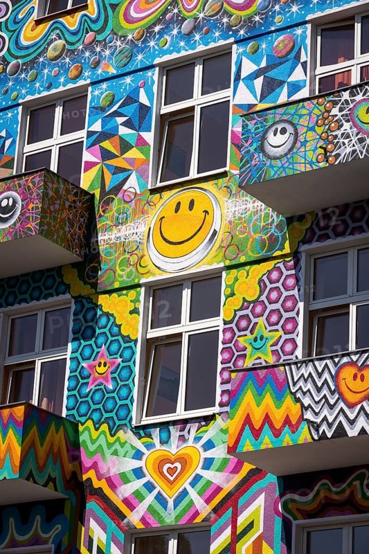 DEU Germany Germany Berlin Façade of the happy go lucky hotel on Stuttgarter Platz