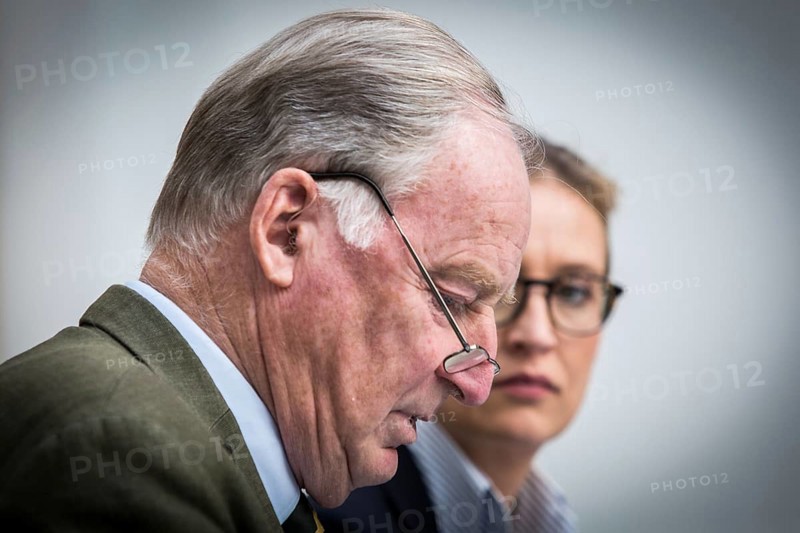 DEU Germany Germany Berlin AFD press conference on environmental policy with Alexander Gauland and Alice Weidel