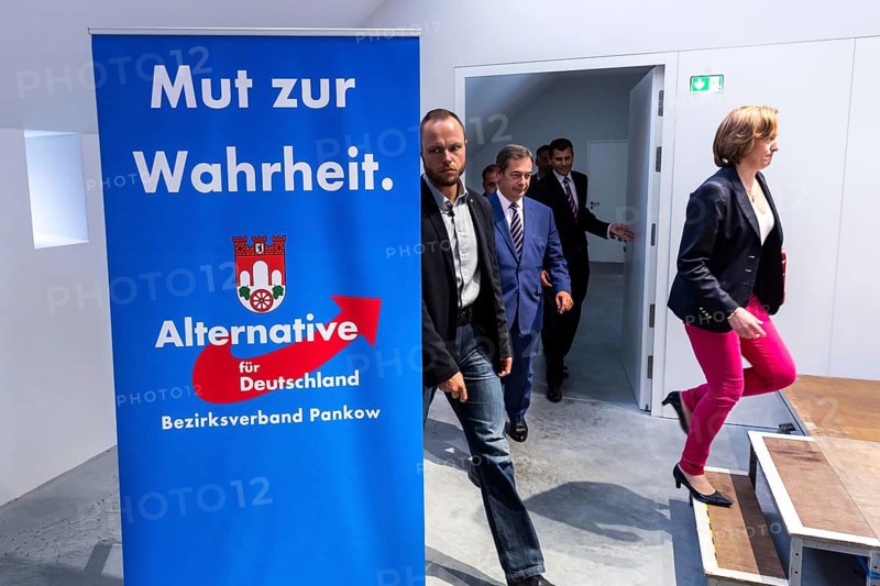 DEU Germany Germany Berlin Election event of the Alternative for Germany AFD with Beatrix von Storch with the British founder of the UKIP party Nigel Farage