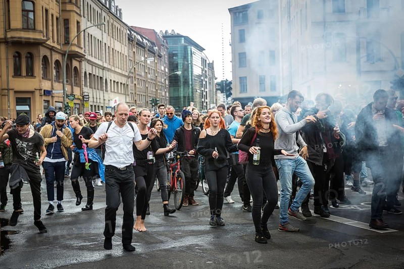 DEU Germany Germany Berlin Demonstration 'Who owns the city' by music fans and club goers through Berlin-Mitte