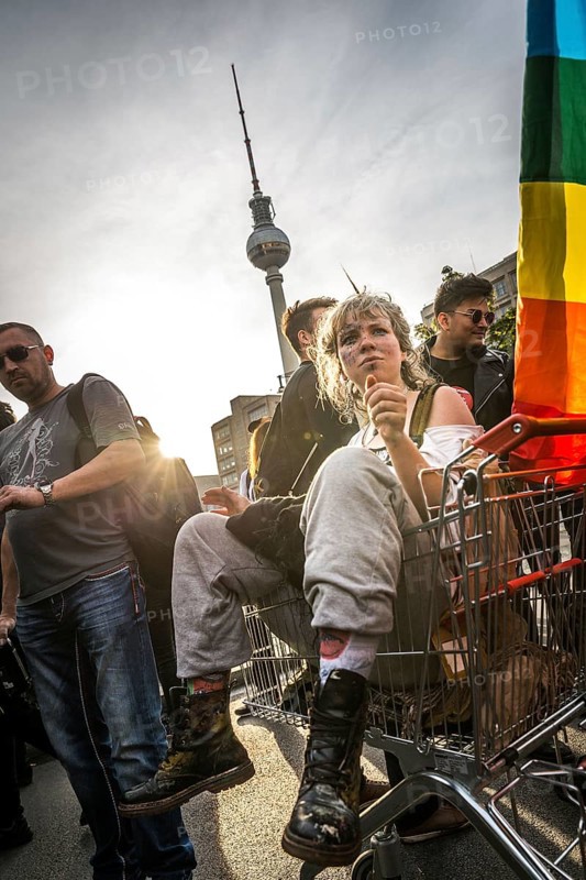 DEU Germany Germany Berlin Demonstration 'Who owns the city' by music fans and club goers through Berlin-Mitte
