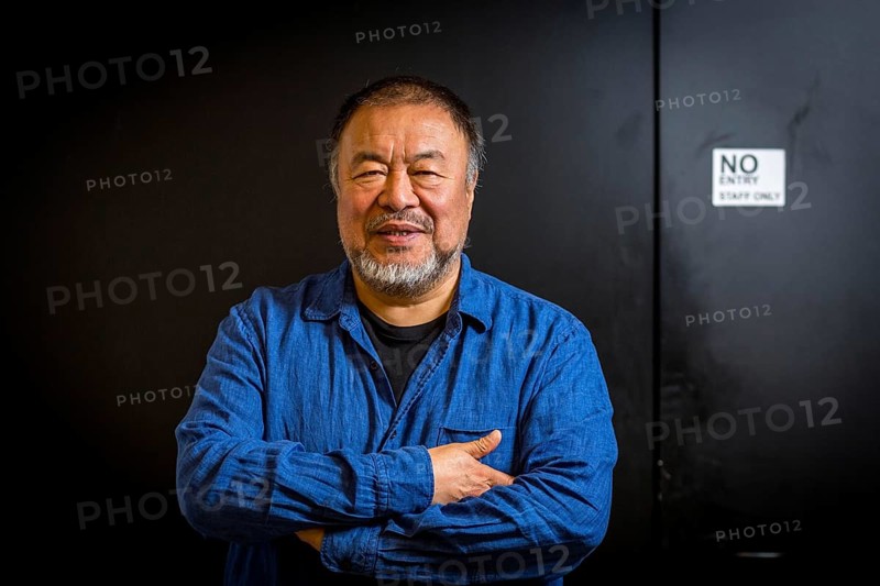 DEU Germany Germany Berlin The Chinese artist Ai Weiwei in his studio in the vaulted cellar of the Pfefferberg in the centre of Berlin