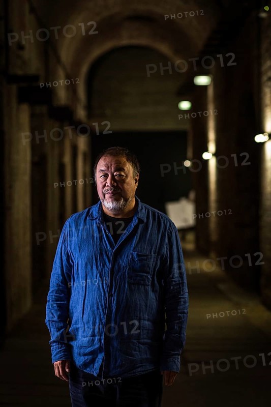DEU Germany Germany Berlin The Chinese artist Ai Weiwei in his studio in the vaulted cellar of the Pfefferberg in the centre of Berlin