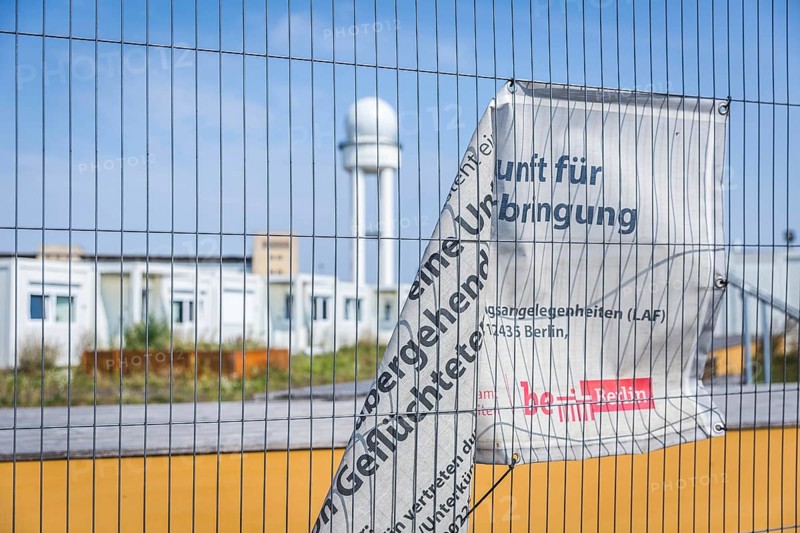 DEU Germany Germany Berlin The abandoned site of the Tempohome, a temporary container settlement, on Tempelhofer Feld