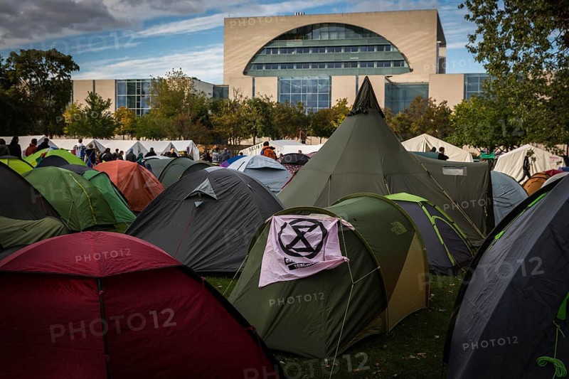 DEU Germany Germany Berlin The protest camp of the extinction rebellion movement next to the Chancellery