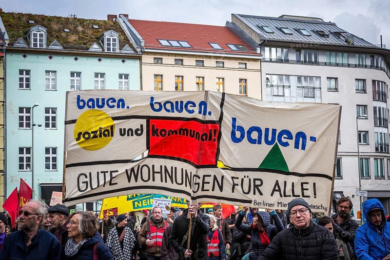 DEU Germany Germany Berlin Demonstration against rent increases and gentrification. Demand for more social housing