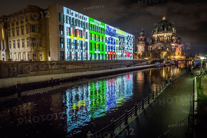 DEU Germany Germany Berlin Light projections and art installations to mark the 30th anniversary of the fall of the Berlin Wall on 9 Nov. 1989