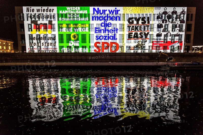 DEU Germany Germany Berlin Light projections and art installations for the 30th anniversary of the fall of the Berlin Wall on 9 Nov. 1989. projection on the City Palace