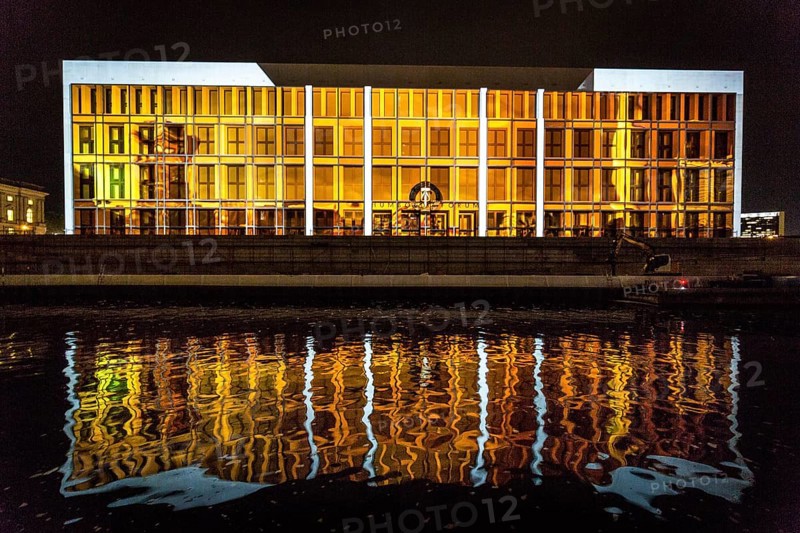 DEU Germany Germany Berlin Light projections and art installations for the 30th anniversary of the fall of the Berlin Wall on 9 Nov. 1989. projection on the City Palace