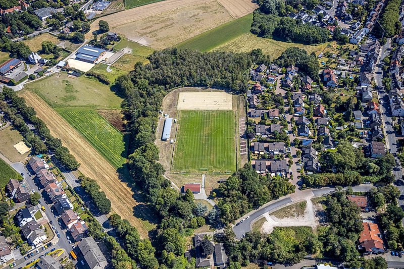 Aerial photo, Sodingen stadium sports facility, Herne, Ruhr area, North Rhine-Westphalia, Germany, DE, Europe, football pitch, football stadium, football club, aerial photo, aerial photography, aerial photography, Rhine-Ruhr metropolitan region, sport, sports facilities, sports field, sports facility, stadium, overview, bird's eye view, bird's eye view, overview