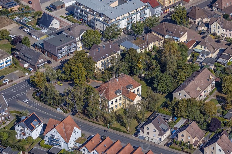 Aerial view, youth café Werries and district centre Uentrop, Werries, Hamm, Ruhr area, North Rhine-Westphalia, Germany, Alter Uentroper Weg, DE, Europe, gastronomy, youth centre, culture, aerial view, aerial photography, aerial photography, overview, event centre, bird's-eye view, bird's-eye view, overview