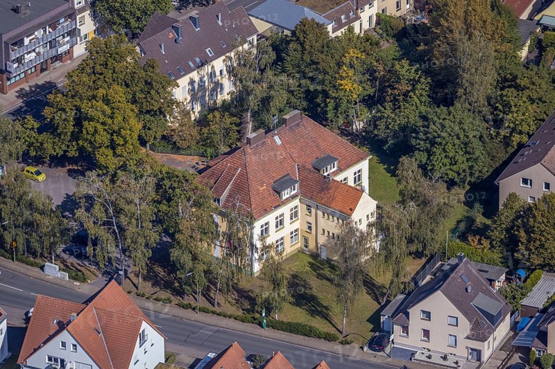 Aerial view, youth café Werries and district centre Uentrop, Werries, Hamm, Ruhr area, North Rhine-Westphalia, Germany, Alter Uentroper Weg, DE, Europe, gastronomy, youth centre, culture, aerial view, aerial photography, aerial photography, overview, event centre, bird's-eye view, bird's-eye view, overview