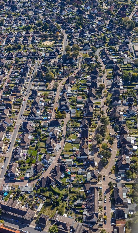 Aerial view, housing estate Höderlinstraße, Neefstraße, Werries, Hamm, Ruhr area, North Rhine-Westphalia, Germany, DE, Europe, shapes and colours, property tax, real estate, aerial view, aerial photography, aerial photography, overview, bird's-eye view, housing estate, housing and living, residential area, residential buildings, housing quality, residential quarter, housing estate, birds-eyes view, overview
