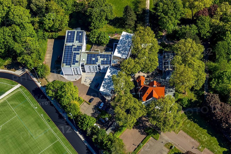 Aerial photo, Parkhotel Herne, Herne, Ruhr area, North Rhine-Westphalia, Germany, DE, Europe, gastronomy, hotel, hotel facilities, hotel business, aerial photography, aerial photography, overview, bird's-eye view, birds-eyes view, overview