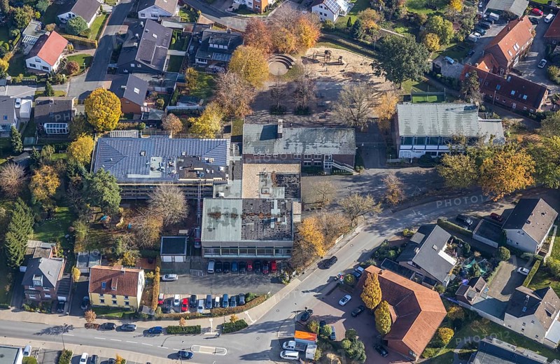 Aerial photo, Alfred-Delp-Schule, Rhynern, Hamm, Ruhr area, North Rhine-Westphalia, Germany, education, educational institution, DE, Europe, Ewald-Wortmann-Weg, educational institute, aerial photo, aerial photography, aerial photography, school, overview, bird's-eye view, birds-eyes view, overview