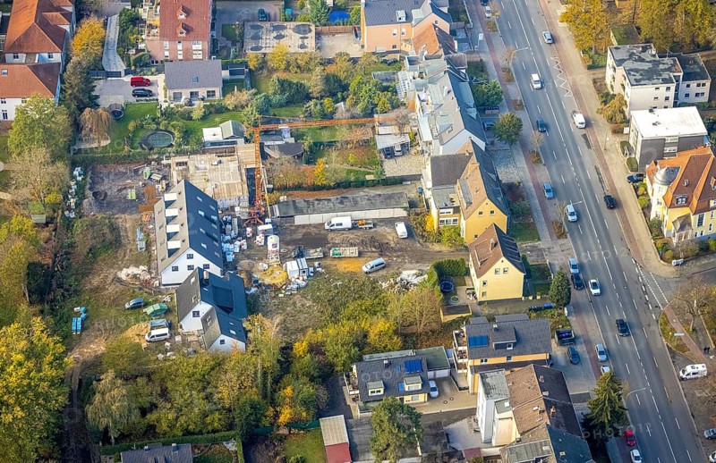Aerial view, construction site, residential buildings Ostenallee, Uentrop, Hamm, Ruhr area, North Rhine-Westphalia, Germany, construction work, construction, construction area, building site, building plots, construction project, construction site, DE, Europe, property tax, Hasenstraße, real estate, aerial photograph, aerial photography, aerial photography, overview, bird's eye view, residential complex, living and living, residential area, residential buildings, residential quality, residential neighbourhood, housing estate, birds-eyes view, overview