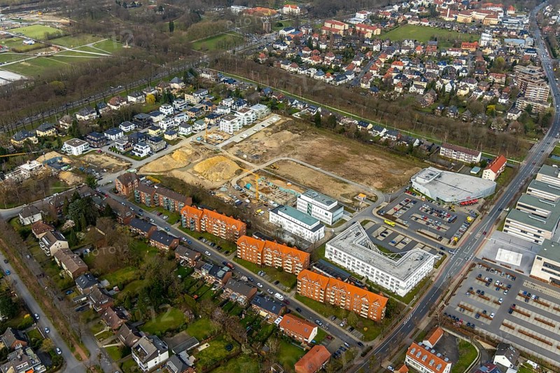 Aerial view, construction area SCI:Q Science Quarter Hamm, Bad Hamm, Hamm, Ruhr area, North Rhine-Westphalia, Germany, education, educational institution, DE, Europe, aerial view, aerial photography, aerial photography, Marker Allee, Paracelsuspark, Science Quarter Hamm, Techpark, overview, university, bird's eye view, science quarter, birds-eyes view, overview