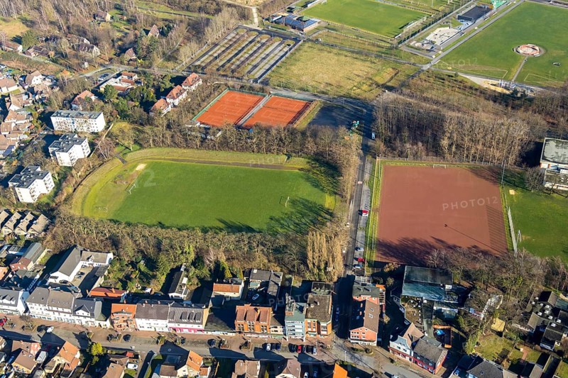 Aerial view, Glück-Auf-Stadion, Lippepark Hamm - Schacht Franz, Herringen, Hamm, Ruhr area, North Rhine-Westphalia, Germany