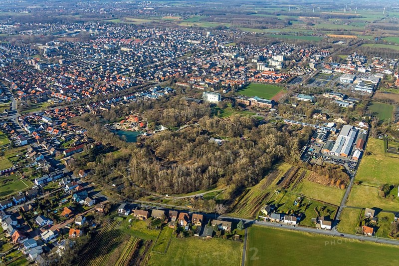 Aerial view, Maximilianpark Hamm, construction site renewal, Braam-Ostwennemar, Hamm, Ruhr area, North Rhine-Westphalia, Germany, DE, Europe, leisure, leisure facility, leisure activities, leisure park, leisure centre, site of the disused Maximilian colliery, aerial view, aerial photography, aerial photography, park, overview, bird's-eye view, overview