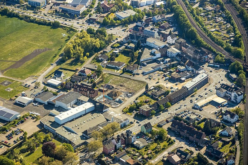 Aerial view, construction area Seeburger Straße and new building Münsterstraße, Heessener Straße, Hamm, Ruhr area, North Rhine-Westphalia, Germany, Duisburg, DE, Europe, birds-eyes view, aerial view, aerial photography, aerial photography, overview, bird's eye view
